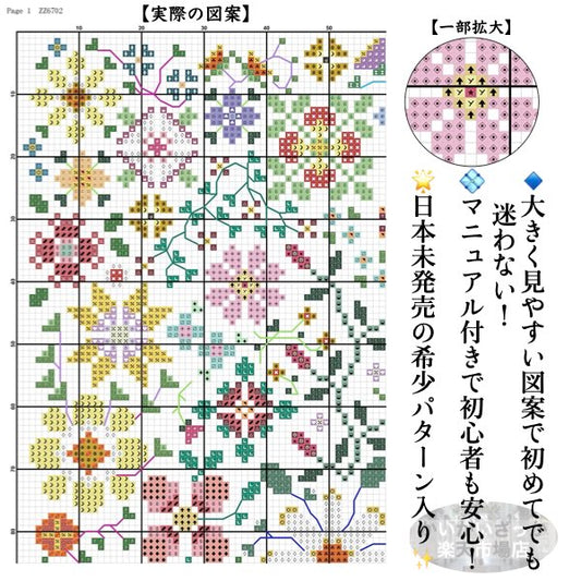 【記念日ギフトに最適!!】刺繍キット クロスステッチ 初心者 図案印刷 花柄 北欧風 おしゃれ 手芸セット インテリア ギフト 花 模様 カラフル 北欧 かわいい ハンドメイド 手芸用品 クロス ステッチ キット