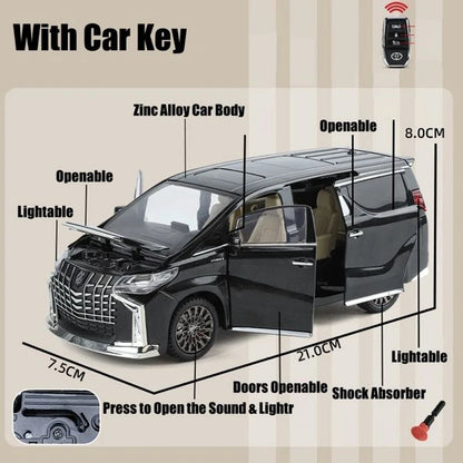 【リモコンキー付】高級ミニカー トヨタアルファード 1:24スケール TOYOTA　Alphard サウンドとライトドア 音と光のシミュレーション 開閉可能 音と光 Alloymodel プレゼント リアル コレクション 男女兼用 お祝い