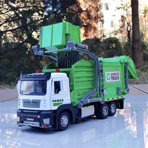 高級ミニカー ゴミ収集 1/32 トラック 車 モデル 都市ゴミ分別 衛生 クリアリング 車両 車モデル 音と光 子供のおもちゃ ギフト プレゼント