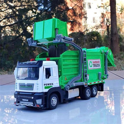 高級ミニカー ゴミ収集 1/32 トラック 車 モデル 都市ゴミ分別 衛生 クリアリング 車両 車モデル 音と光 子供のおもちゃ ギフト プレゼント