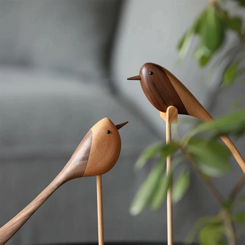 オブジェ 木製 鳥 置物 北欧 華奢 インテリア 小物 おしゃれ 尾長鶏