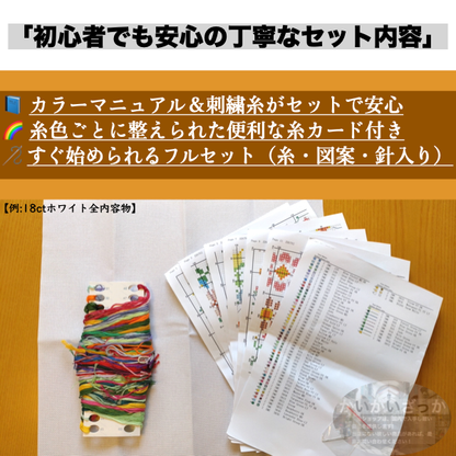 【記念日ギフトに最適!!】刺繍キット クロスステッチ 初心者 図案印刷 花柄 北欧風 おしゃれ 手芸セット インテリア ギフト 花 模様 カラフル 北欧 かわいい ハンドメイド 手芸用品 クロス ステッチ キット