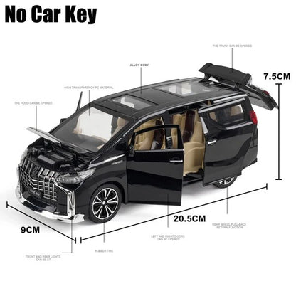 【リモコンキー付】高級ミニカー トヨタアルファード 1:24スケール TOYOTA　Alphard サウンドとライトドア 音と光のシミュレーション 開閉可能 音と光 Alloymodel プレゼント リアル コレクション 男女兼用 お祝い