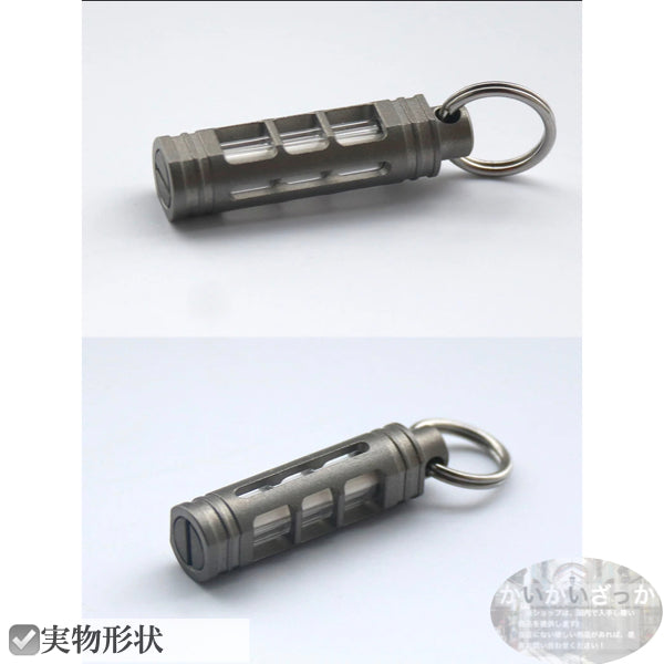 アウトドア用品 自動ライト チタン合金 トリチウム キーリング サバイバルツール EDC自己照明 3.5*25mm