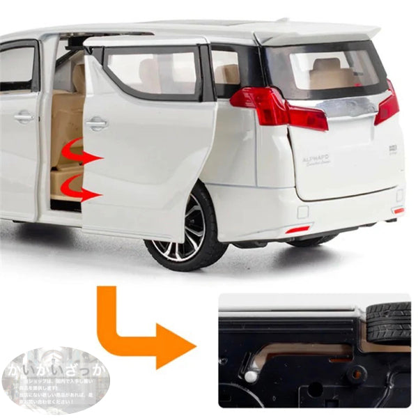 ミニカー アルファード トヨタ リアル コレクション 高級ミニカー 1:24スケール 金属製 音と光のシミュレーション クリスマス
