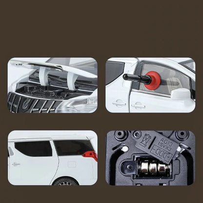 【リモコンキー付】高級ミニカー トヨタアルファード 1:24スケール TOYOTA　Alphard サウンドとライトドア 音と光のシミュレーション 開閉可能 音と光 Alloymodel プレゼント リアル コレクション 男女兼用 お祝い