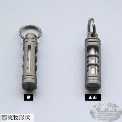 アウトドア用品 自動ライト チタン合金 トリチウム キーリング サバイバルツール EDC自己照明 3.5*25mm
