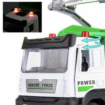 高級ミニカー ゴミ収集 1/32 トラック 車 モデル 都市ゴミ分別 衛生 クリアリング 車両 車モデル 音と光 子供のおもちゃ ギフト プレゼント