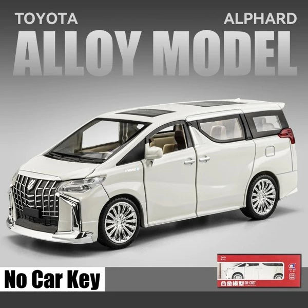 【リモコンキー付】高級ミニカー トヨタアルファード 1:24スケール TOYOTA　Alphard サウンドとライトドア 音と光のシミュレーション 開閉可能 音と光 Alloymodel プレゼント リアル コレクション 男女兼用 お祝い