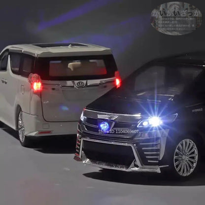 ミニカー ヴェルファイア 1/24サイズ ドア開閉 ライト点灯 プルバック おもちゃ 子供 飾り 置物 大人用コレクション