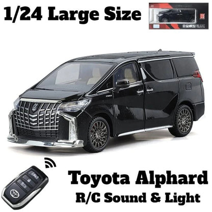 【リモコンキー付】高級ミニカー トヨタアルファード 1:24スケール TOYOTA　Alphard サウンドとライトドア 音と光のシミュレーション 開閉可能 音と光 Alloymodel プレゼント リアル コレクション 男女兼用 お祝い