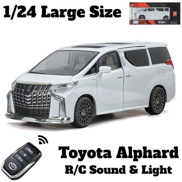 【リモコンキー付】高級ミニカー トヨタアルファード 1:24スケール TOYOTA　Alphard サウンドとライトドア 音と光のシミュレーション 開閉可能 音と光 Alloymodel プレゼント リアル コレクション 男女兼用 お祝い