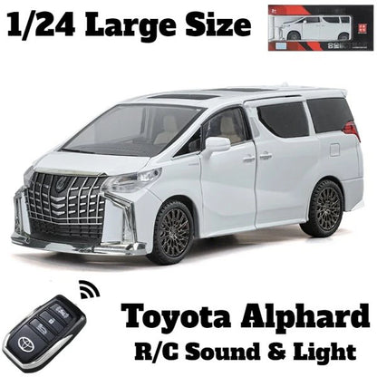 【リモコンキー付】高級ミニカー トヨタアルファード 1:24スケール TOYOTA　Alphard サウンドとライトドア 音と光のシミュレーション 開閉可能 音と光 Alloymodel プレゼント リアル コレクション 男女兼用 お祝い