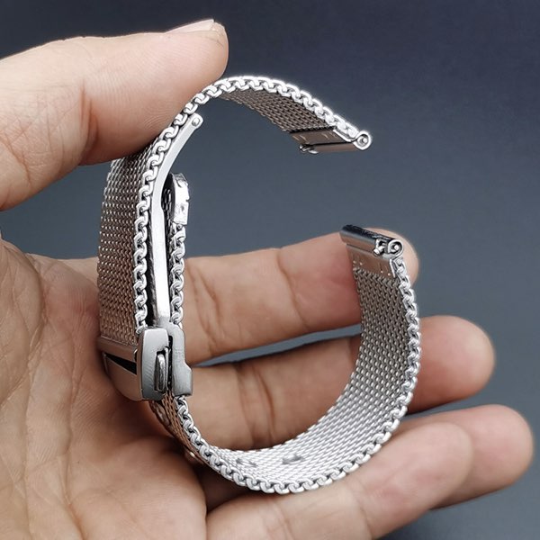 ステンレスメッシュ ウォッチブレスレット 時計ベルト 20mm 22mm 交換用 バンド