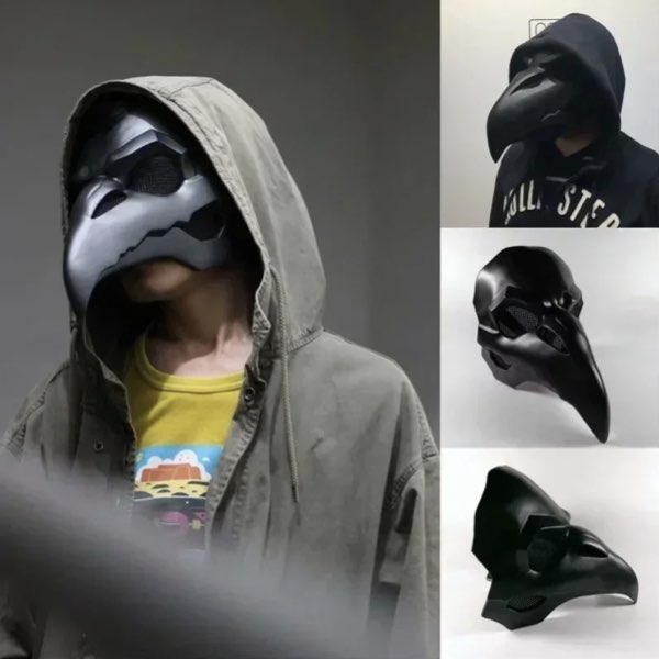光る LEDカラー2色 カラスマスク フェイスマスク 鴉マスク 男女兼用 ハロウィン レトロマスク 鳥の全顔マスク ジョークグッズ バイク 変装 ステージ パフォーマンス パンクマスク 防寒 防風 保温 通気性