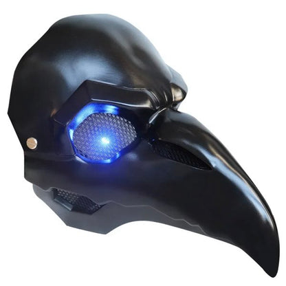 光る LEDカラー2色 カラスマスク フェイスマスク 鴉マスク 男女兼用 ハロウィン レトロマスク 鳥の全顔マスク ジョークグッズ バイク 変装 ステージ パフォーマンス パンクマスク 防寒 防風 保温 通気性