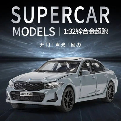 BMW 3シリーズ 320i 1/32 合金 ミニカー 全3色 ライト点灯 サウンド 模型 ジオラマ インテリア スケール1:32 カーモデル おもちゃ ダイキャスト