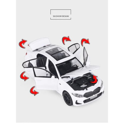 BMW 3シリーズ 320i 1/32 合金 ミニカー 全3色 ライト点灯 サウンド 模型 ジオラマ インテリア スケール1:32 カーモデル おもちゃ ダイキャスト