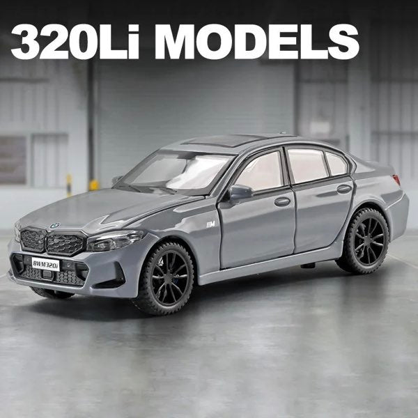 BMW 3シリーズ 320i 1/32 合金 ミニカー 全3色 ライト点灯 サウンド 模型 ジオラマ インテリア スケール1:32 カーモデル おもちゃ ダイキャスト