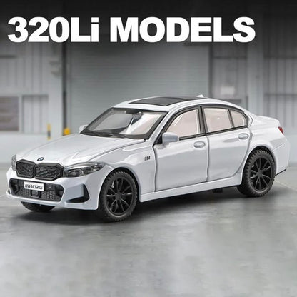 BMW 3シリーズ 320i 1/32 合金 ミニカー 全3色 ライト点灯 サウンド 模型 ジオラマ インテリア スケール1:32 カーモデル おもちゃ ダイキャスト
