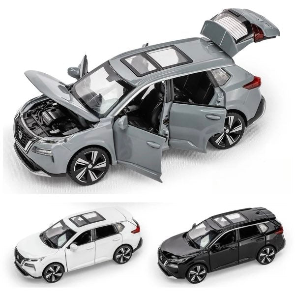 日産 エクストレイル 1/32 X-TRAIL SUV 全3色 ライト点灯 エンジンサウンド ドア開閉 合金モデル ダイキャスト ミニチュアトイカー ジオラマ 子供 大人 コレクション プレゼント