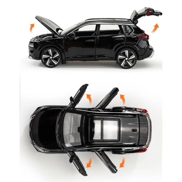 日産 エクストレイル 1/32 X-TRAIL SUV 全3色 ライト点灯 エンジンサウンド ドア開閉 合金モデル ダイキャスト ミニチュアトイカー ジオラマ 子供 大人 コレクション プレゼント