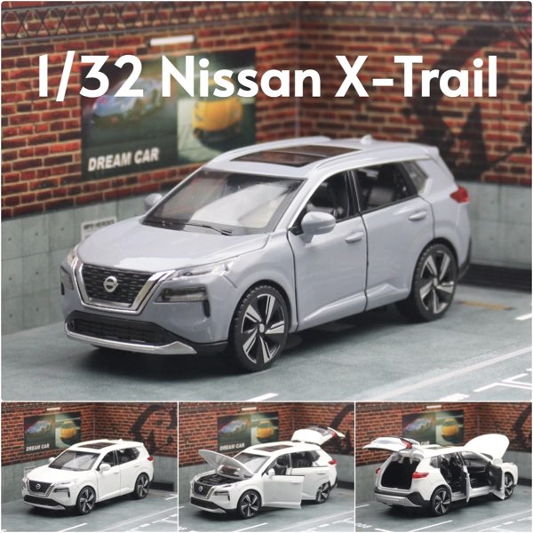 日産 エクストレイル 1/32 X-TRAIL SUV 全3色 ライト点灯 エンジンサウンド ドア開閉 合金モデル ダイキャスト ミニチュアトイカー ジオラマ 子供 大人 コレクション プレゼント