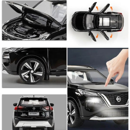 日産 エクストレイル 1/32 X-TRAIL SUV 全3色 ライト点灯 エンジンサウンド ドア開閉 合金モデル ダイキャスト ミニチュアトイカー ジオラマ 子供 大人 コレクション プレゼント