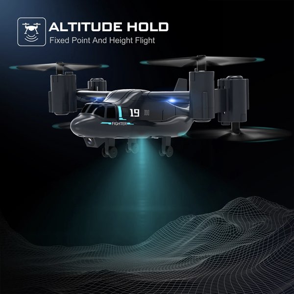 ラジコン オスプレイ型 ドローン カメラ 480p wifi fpv ヘリコプター 飛行機モデル クワッドコプター rc飛行機 プレゼント ギフト 入学祝い かっこいい