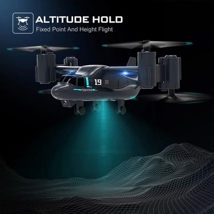 ラジコン オスプレイ型 ドローン カメラ 480p wifi fpv ヘリコプター 飛行機モデル クワッドコプター rc飛行機 プレゼント ギフト 入学祝い かっこいい