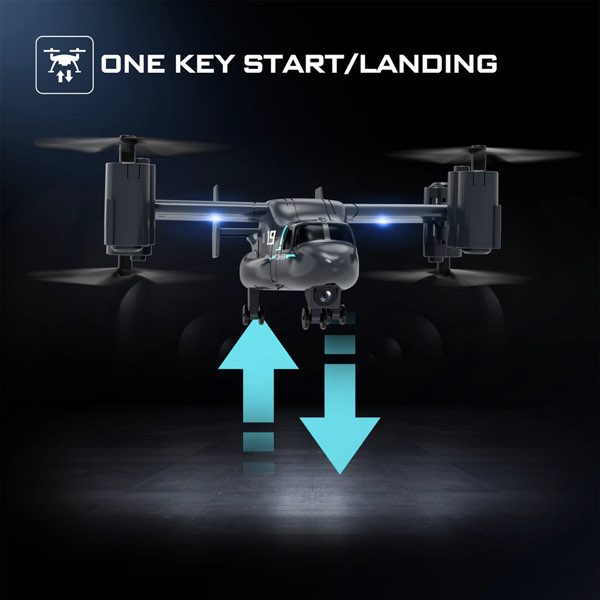 ラジコン オスプレイ型 ドローン カメラ 480p wifi fpv ヘリコプター 飛行機モデル クワッドコプター rc飛行機 プレゼント ギフト 入学祝い かっこいい