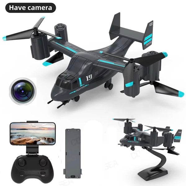 ラジコン オスプレイ型 ドローン カメラ 480p wifi fpv ヘリコプター 飛行機モデル クワッドコプター rc飛行機 プレゼント ギフト 入学祝い かっこいい