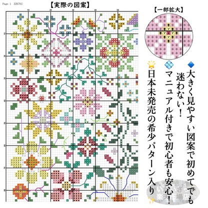 刺繍キット クロスステッチ 初心者 図案印刷 花柄 北欧風 おしゃれ 手芸セット インテリア ギフト 花 模様 カラフル 北欧 かわいい ハンドメイド 手芸用品 クロス ステッチ キット
