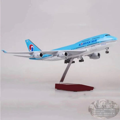 大韓航空 B747 特大模型 飛行機 1:150 47cm 準完成品 ライト付モデル 飾れる航空機 インテリア ギフト ボーイング 航空模型 航空機 国際航空 コレクション プレゼント サウンド