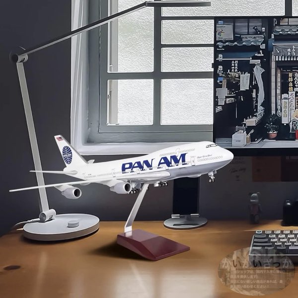 パンナム航空 B747 特大模型 飛行機 1:150 約45cm マニアも満足 準完成品 ライト付/無 選べるモデル 飾れる航空機 インテリア ギフト ボーイング 航空模型 航空機 国際航空 コレクション ギフト