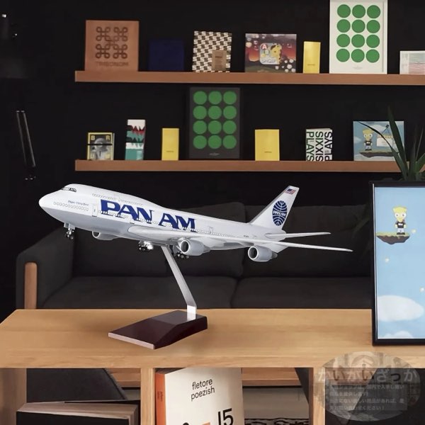 パンナム航空 B747 特大模型 飛行機 1:150 約45cm マニアも満足 準完成品 ライト付/無 選べるモデル 飾れる航空機 インテリア ギフト ボーイング 航空模型 航空機 国際航空 コレクション ギフト