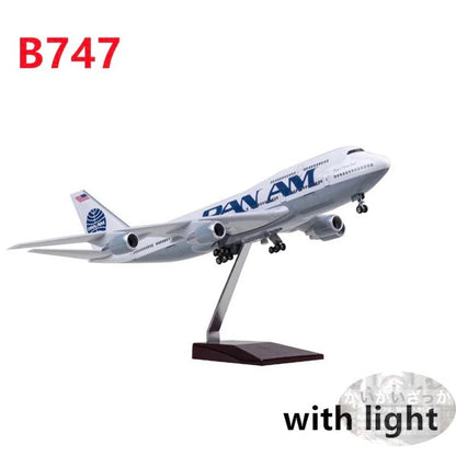 パンナム航空 B747 特大模型 飛行機 1:150 約45cm マニアも満足 準完成品 ライト付/無 選べるモデル 飾れる航空機 インテリア ギフト ボーイング 航空模型 航空機 国際航空 コレクション ギフト