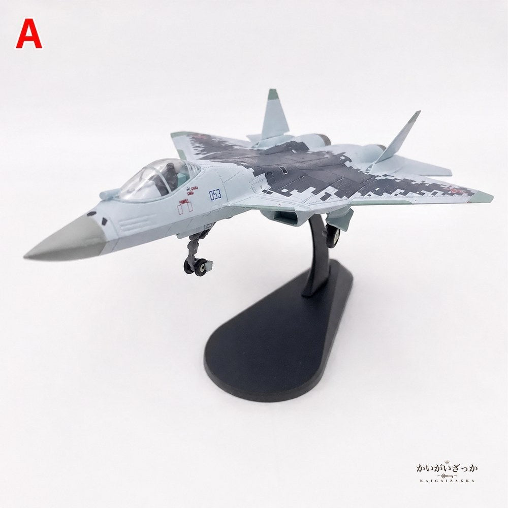 精密ダイキャスト 1/100 Su-57 ステルス戦闘機 ロシア空軍 完成品 合金模型 飛行機 航空機 ミリタリー スタンド付 インテリア ディスプレイ コレクション 大人の趣味 男性へのギフト
