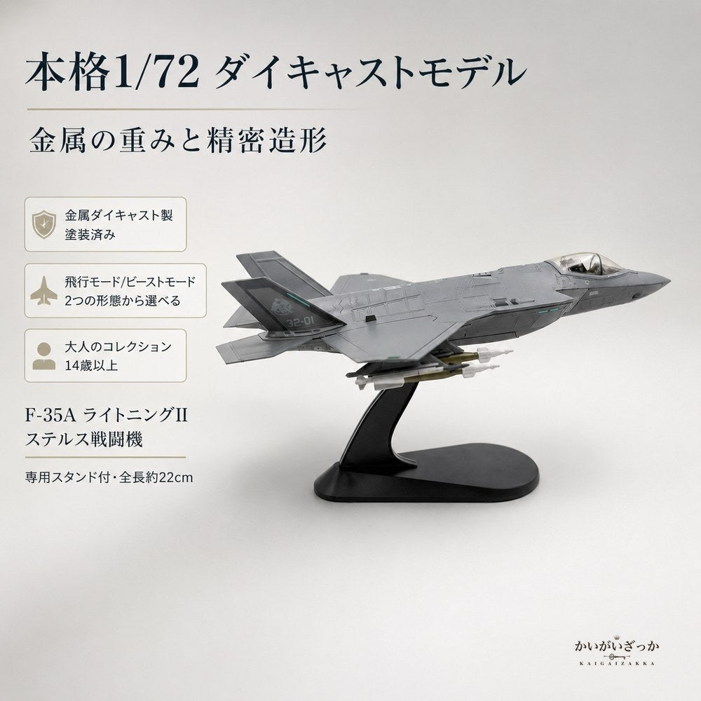 精密ダイキャスト 1/72 F-35A ライトニングII ステルス戦闘機 アメリカ空軍 完成品 合金模型 飛行機 航空機 化粧箱付 インテリア コレクション 大人の趣味 男性へのギフト