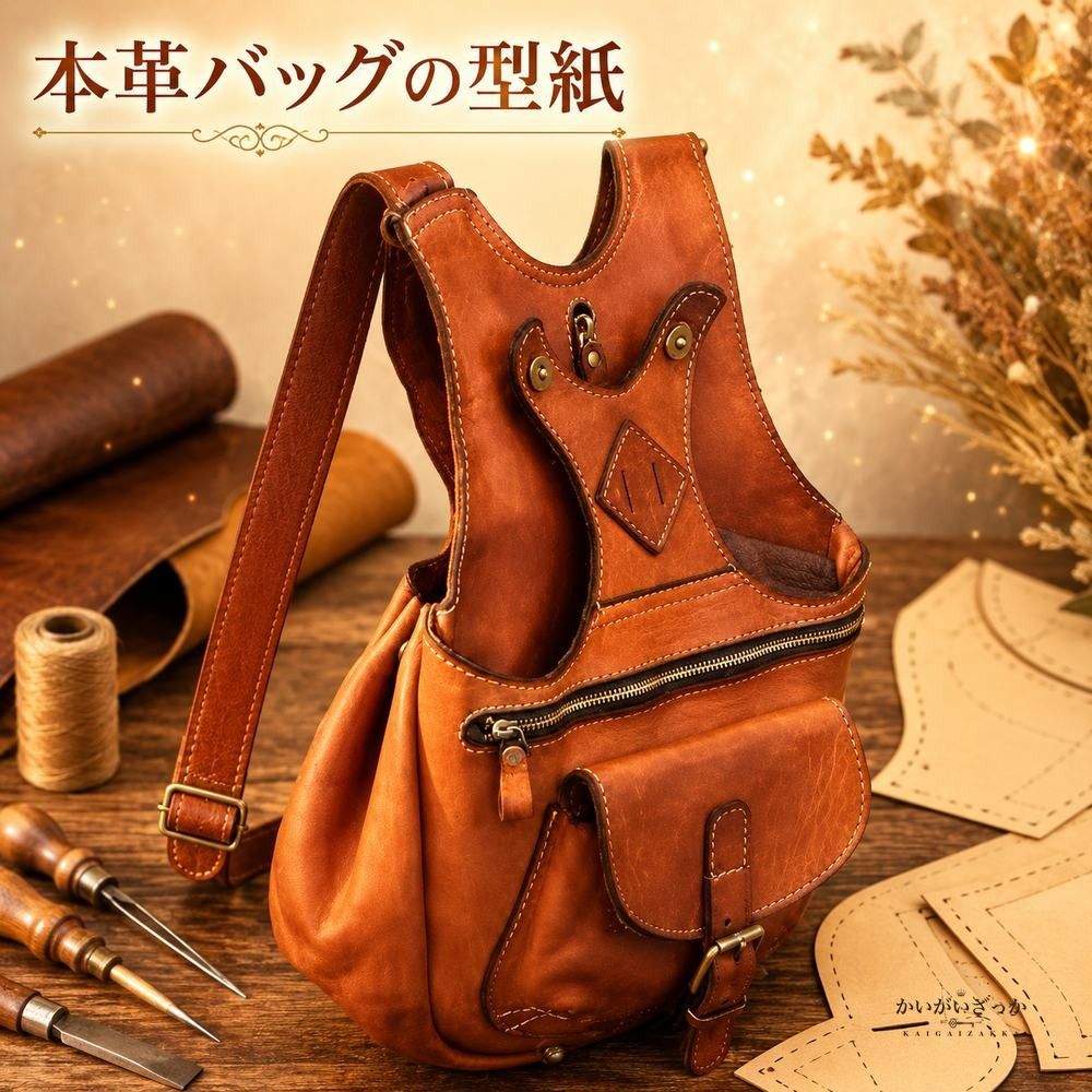 レザークラフト 型紙 テンプレート DIY リュック バック