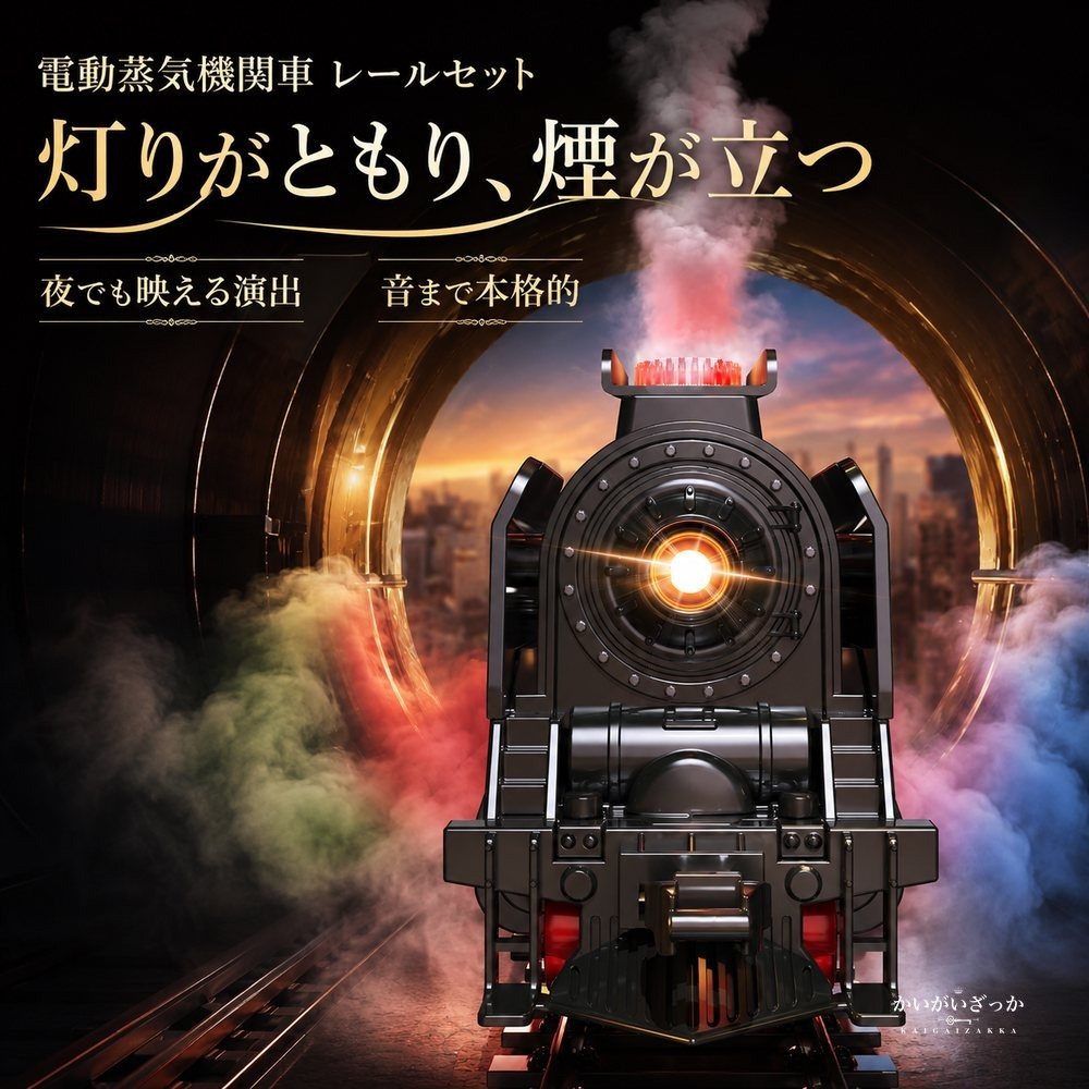 鉄道模型 電動 蒸気機関車 レトロ クラシック 汽車 レール セット 煙 サウンド ライト リモコン ジオラマ ディスプレイ コレクション インテリア 男の子 プレゼント ギフト 電車 おもちゃ おしゃれ