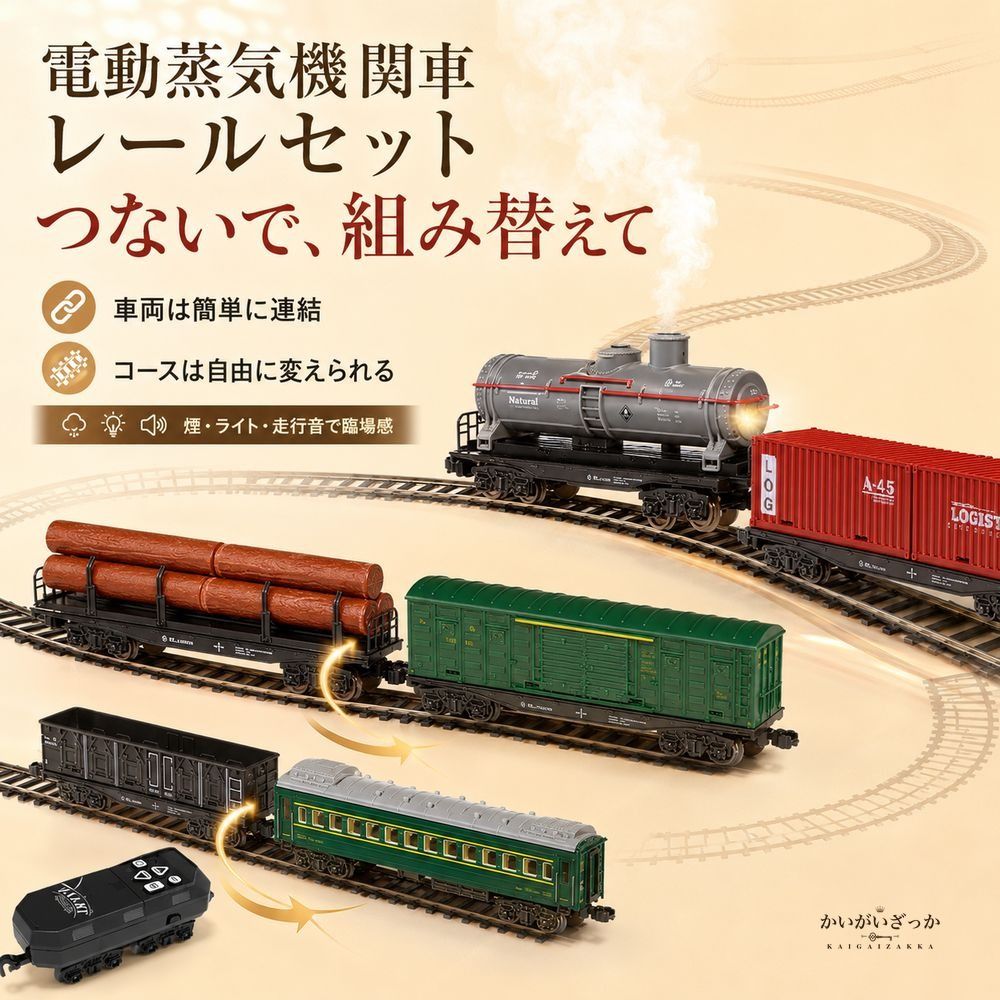 鉄道模型 電動 蒸気機関車 レトロ クラシック 汽車 レール セット 煙 サウンド ライト リモコン ジオラマ ディスプレイ コレクション インテリア 男の子 プレゼント ギフト 電車 おもちゃ おしゃれ