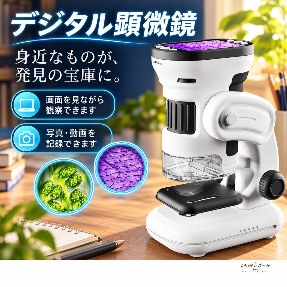 子ども用デジタル顕微鏡 1000倍観察 写真動画撮影対応 液