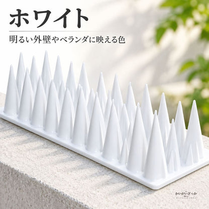 プラスチック製 忌避スパイク 12個セット 全長40cm×幅4.5cm×高さ3.5cm 鳩カラスアライグマ猫の侵入を防ぐ屋外用フェンス設置型ガーデン防護マット