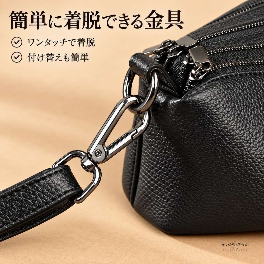本革 ショルダーバッグ レディース 斜めがけ 2way ハンドバッグ 牛革 ピロー型 トリプルファスナー 着脱ストラップ 27cm 4色展開 カジュアル バッグ
