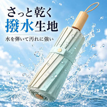16本骨特大 日傘 雨傘 晴雨兼用 長傘 竹ハンドル グラデーションカラー UVカット 耐風 おしゃれ レディース 高級 両用パラソル カラーコーティング
